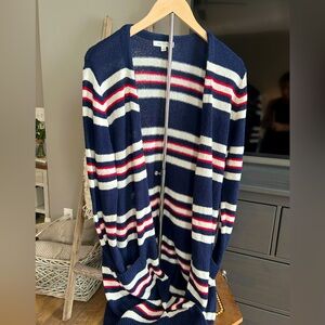 NAVY/WHITE/RED CARDIGAN